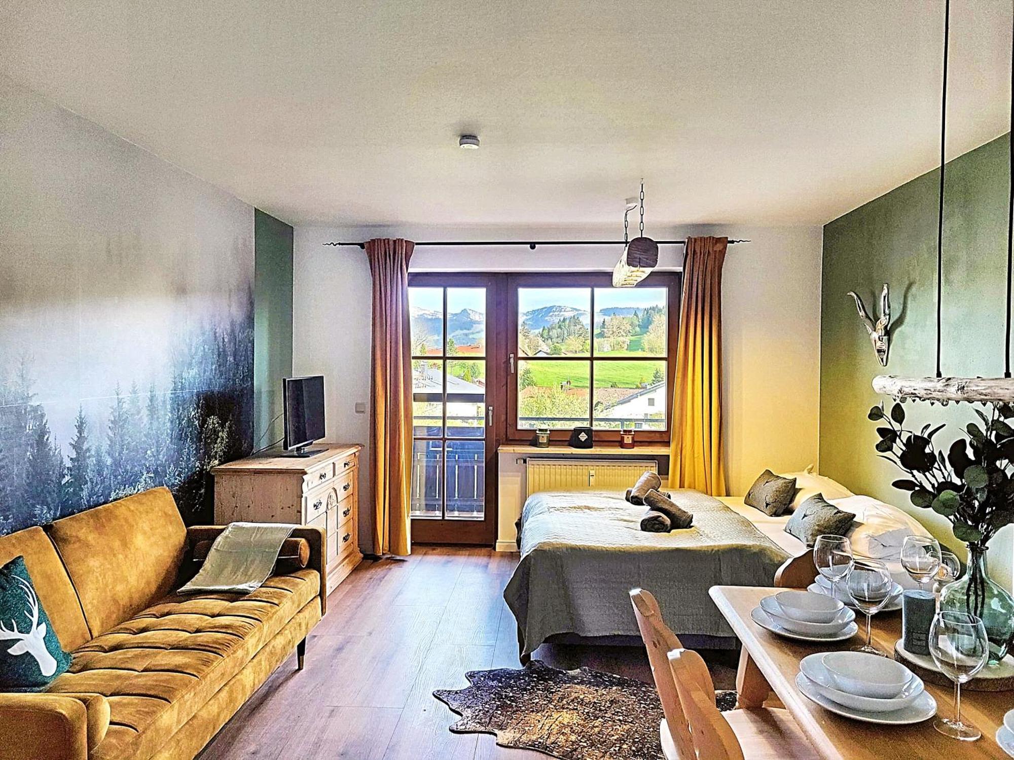 Lindners Hideaways - Bergnest Lodge - Bergblick Fewo 6 Pers Balkon Garten Hund Ski Unterkunft Luftkurort Oberreute Naehe Buchenegger Wasserfaelle Eistobel Bodensee Zewnętrze zdjęcie